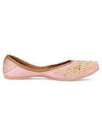 Desi Colour Women Indian Ethnic Footwear-Pink Pearl | Grocsy