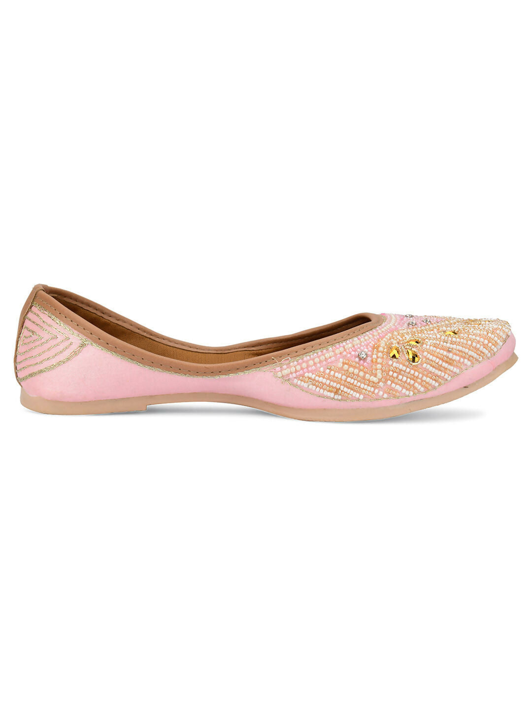 Desi Colour Women Indian Ethnic Footwear-Pink Pearl | Grocsy