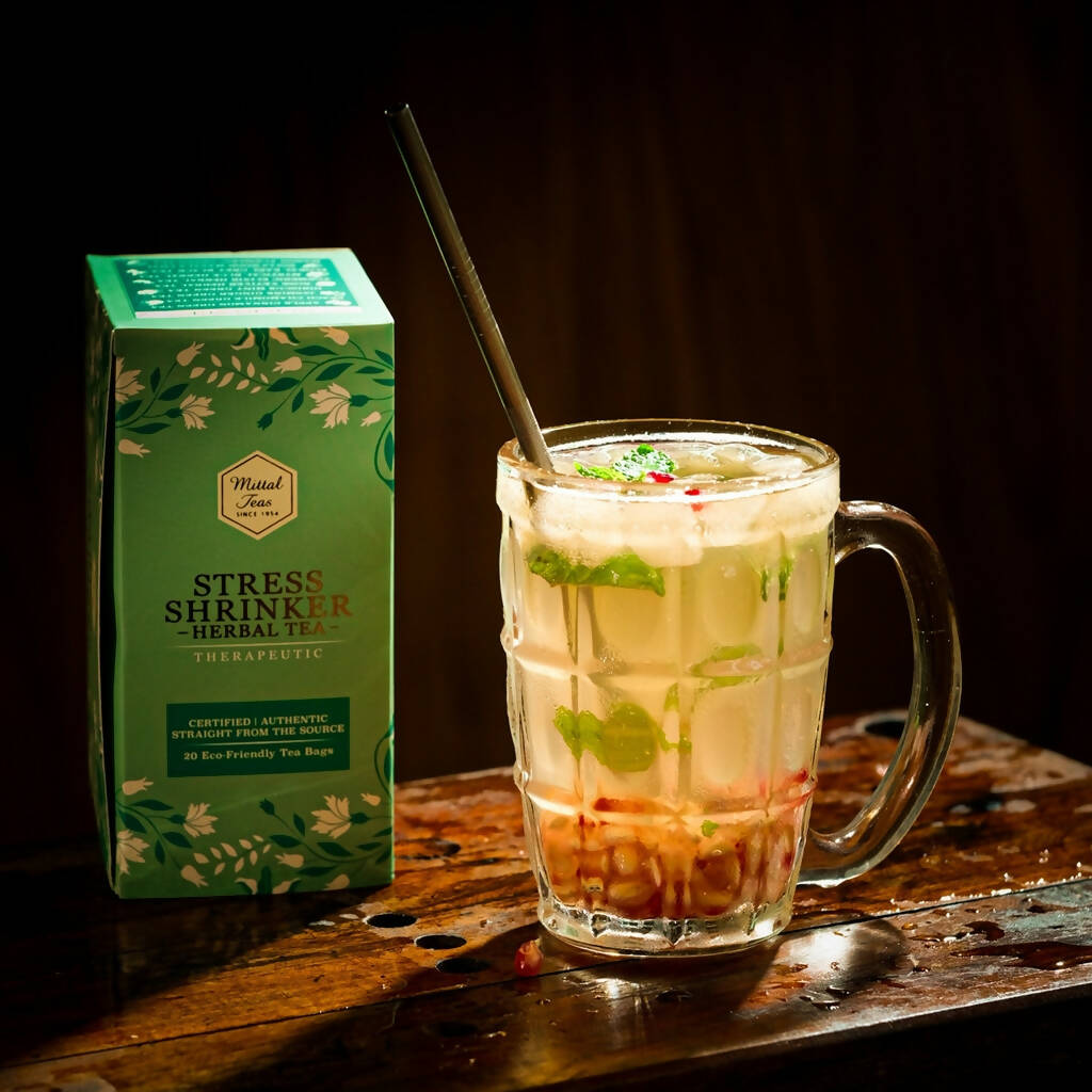 Mittal Teas Stress Shrinker Herbal Tea - Eco-Friendly Bags | Grocsy