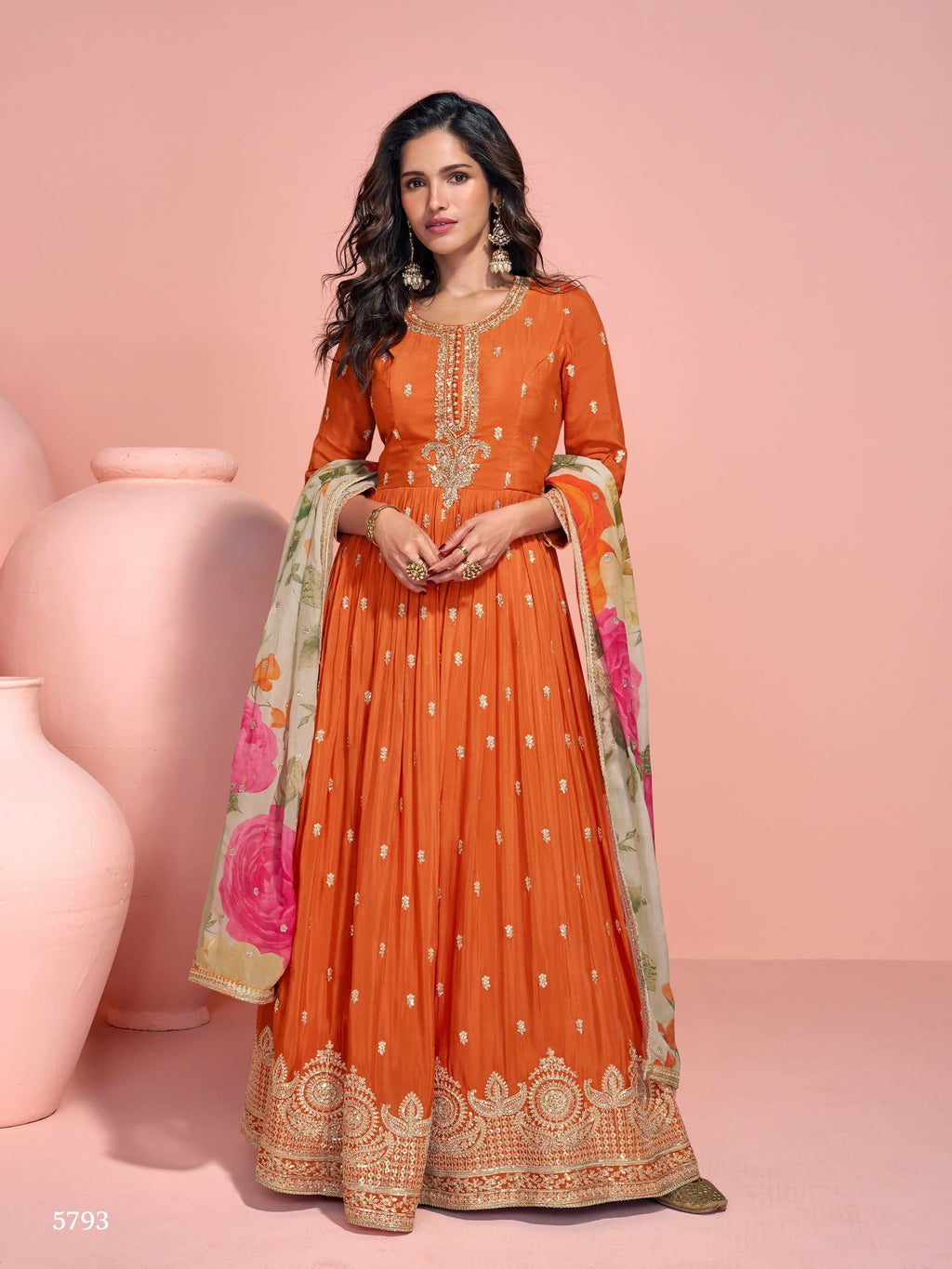 Anaita Yellow Embroidered Silk Anarkali Suits | Grocsy