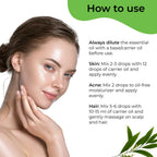 Pilgrim Australian Tea Tree Essential Oil For Hair, Skin Care, Acne & Pimples | Grocsy