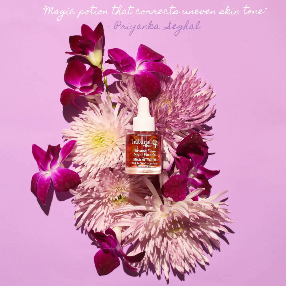 Natural Vibes Anti Ageing Nirvana Flower Night Face Oil | Grocsy