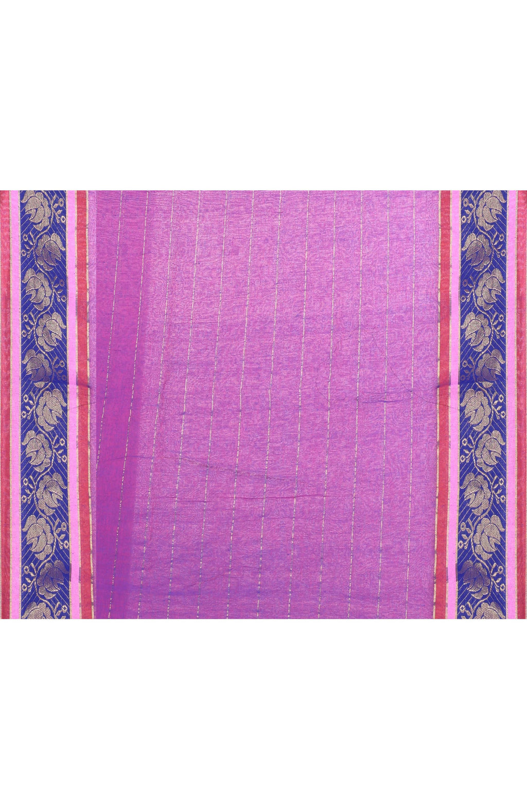 Piyari Fashion Women's Purple Embellished Zari Border Cotton Saree | Grocsy