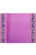 Piyari Fashion Women's Purple Embellished Zari Border Cotton Saree | Grocsy