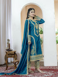 Teeya Creation Morepich Color Chinnon Silk Embroidery Work Fully Stitched Salwar Suit | Grocsy