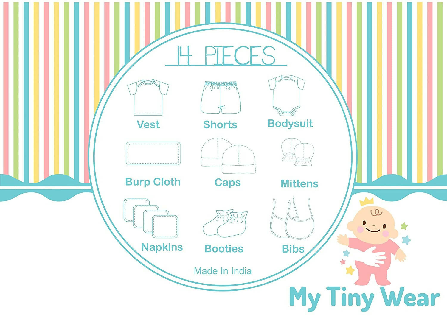 My Tiny Wear Full Sleeves New Born Baby Gift Set - Lovely Red | Grocsy