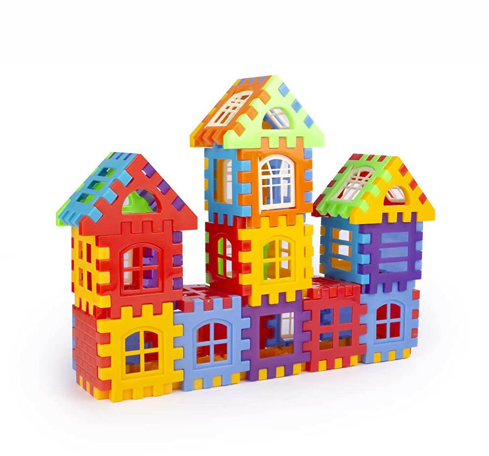 Kipa 210 Pieces Multi Colored Mega Jumbo Happy Home House Building Block with Attractive Windows and Smooth Rounded Edges Game with Storage Container | Grocsy