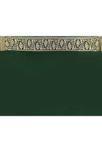 Joban Fashion Emerald Green Crepe Chiffon Pure Handloom Banarasi Silk Saree | Grocsy