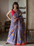 Suta Multi Color Checked Pure Cotton Saree | Grocsy