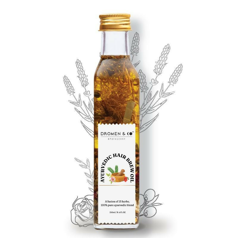 Dromen & Co Ayurvedic Hair Brew Oil With Fusion Of 15 Herbs | Grocsy