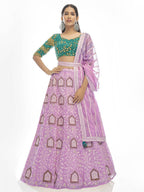 Myra Lilac Georgette Embroidered Designer Lehenga | Grocsy
