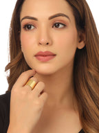 NVR Women Gold-Polished Adjustable Finger Ring | Grocsy