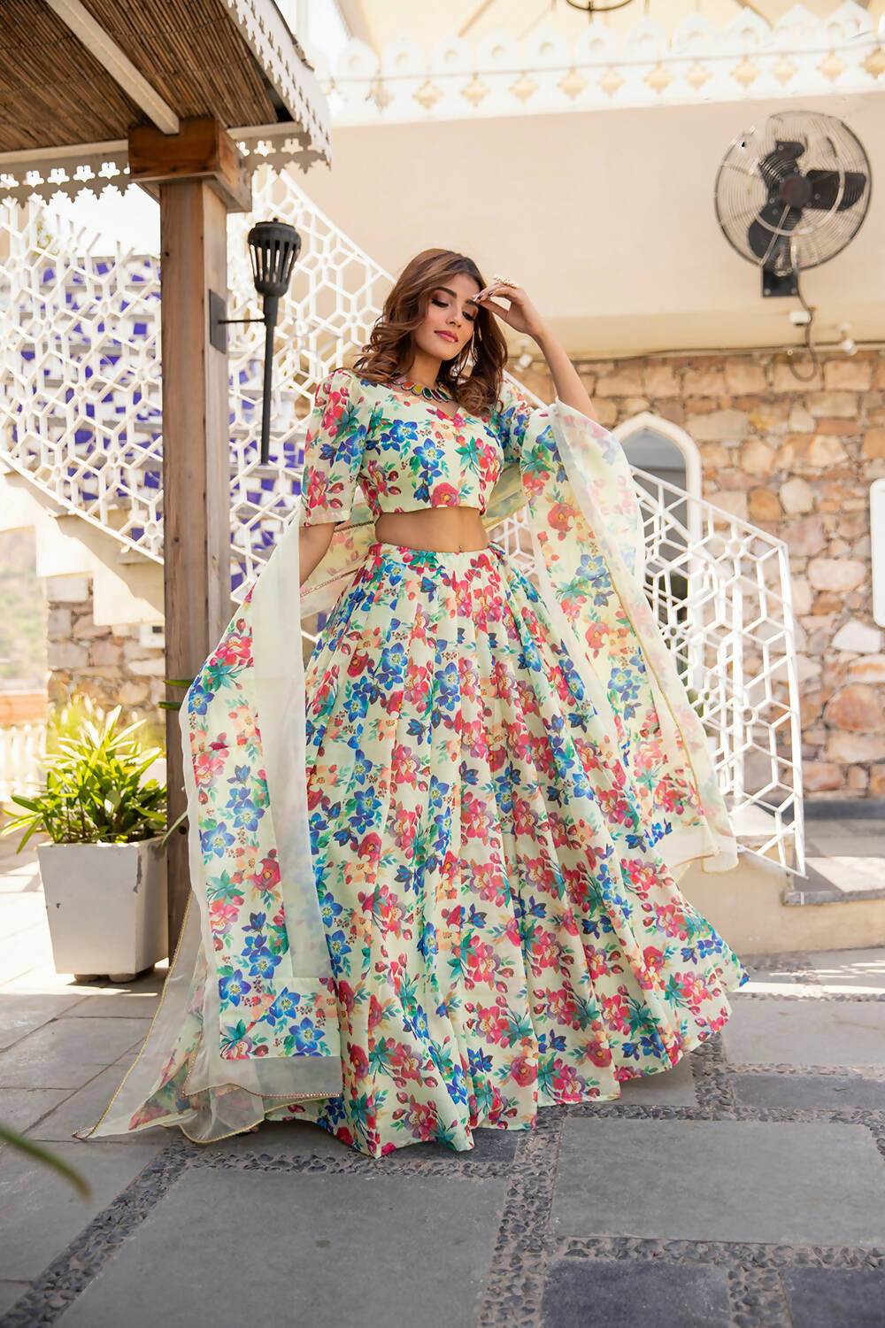 Wedding Designer Multi Chanderi Designer Lehenga - Anbazaar | Grocsy