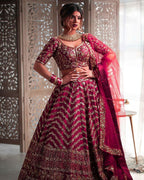 Jyoti Fashion Mesmerizing Red Silk Sequins with Zari Thread & Coding Dori Embroidery work Lehenga Choli with Dupatta | Grocsy
