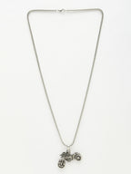 NVR Men's Rhodium-Plated Stainless Steel Bike Shaped Pendant With Chain | Grocsy
