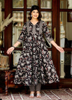 Miravan Women's Yoke Embroidery Anarkali Kurta And Palazzo Set | Grocsy