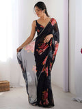 Traditional Partywear Black Georgette Fancy Saree-Pavitra | Grocsy