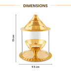 My Borosil Akhand Diya, Brass, Medium | Grocsy