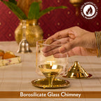 My Borosil Akhand Diya, Brass, Medium | Grocsy