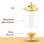 My Borosil Akhand Diya, Brass, Medium | Grocsy