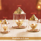 My Borosil Akhand Diya, Brass, Medium | Grocsy