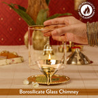 My Borosil Akhand Diya, Brass, Large | Grocsy