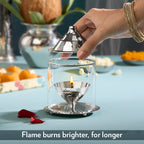 My Borosil Akhand Diya, Nickel, Medium | Grocsy