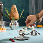 My Borosil Akhand Diya, Nickel, Large | Grocsy