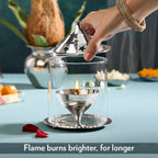 My Borosil Akhand Diya, Nickel, Large | Grocsy