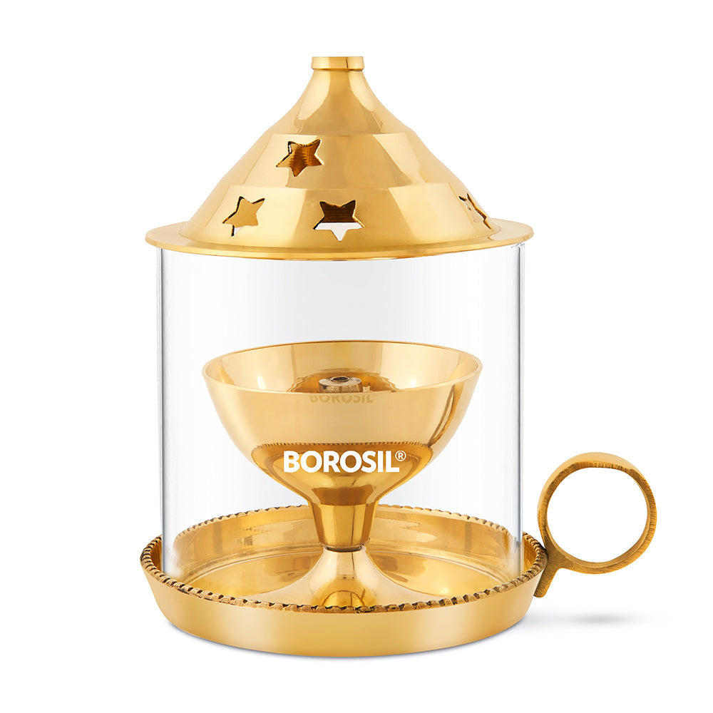 My Borosil Mangal Akhand Diya, Medium | Grocsy