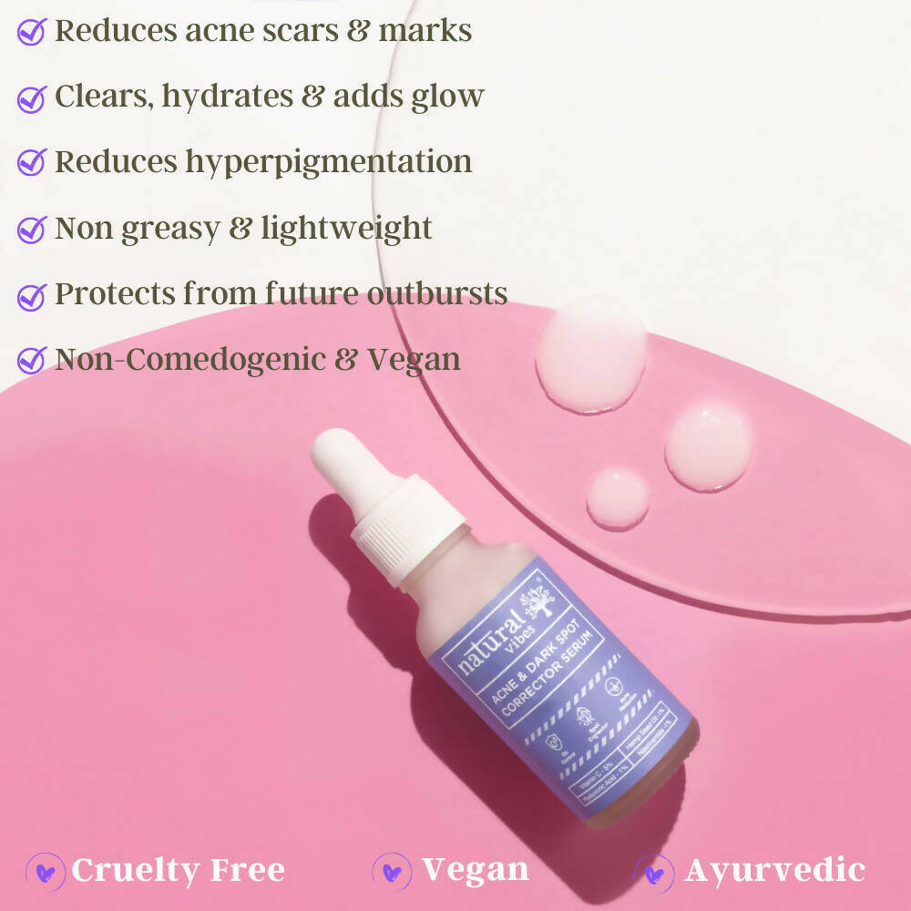 Natural Vibes Acne & Dark Spot Corrector Face Serum | Grocsy