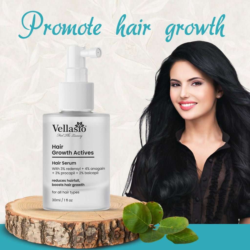 Vellasio Hair Growth Serum Actives - 3% Redensyl, 4% Anagain, 3% Procaoil, 2% Baicapil | Grocsy