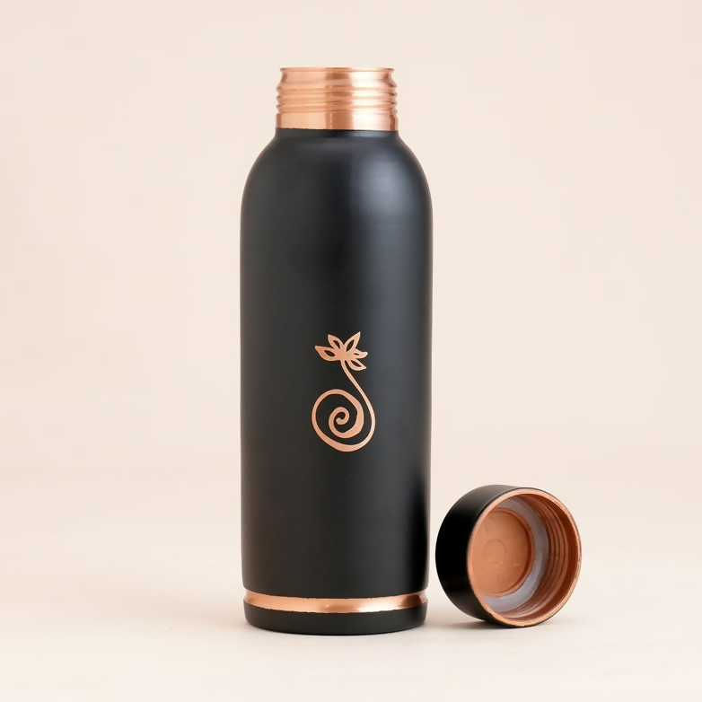 Isha Life Compact Copper Water Bottle (Coated) -700 ml | Grocsy