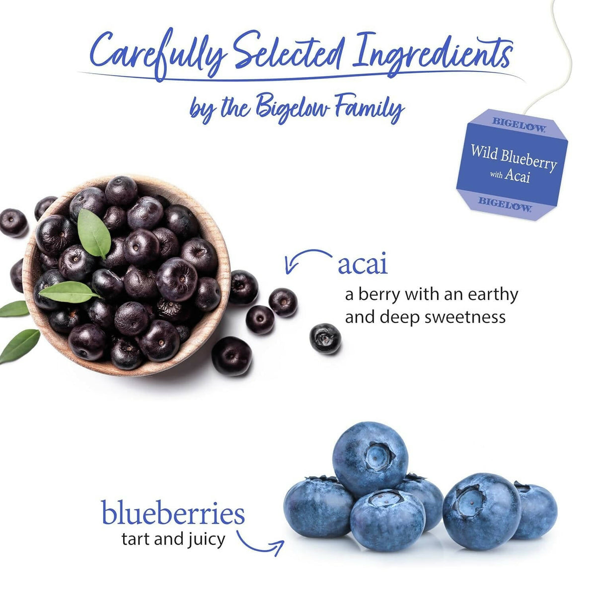 Bigelow Tea Wild Blueberry With Acai Herbal Tea With Freshness & Aroma Caffeine Free | Grocsy