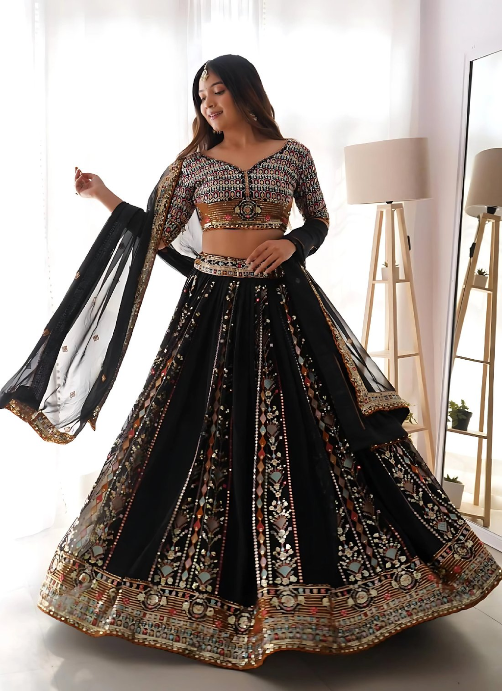 Lehenga Mart Designer Wedding Lehenga Choli For Women - Black | Grocsy