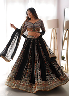 Lehenga Mart Designer Wedding Lehenga Choli For Women - Black | Grocsy