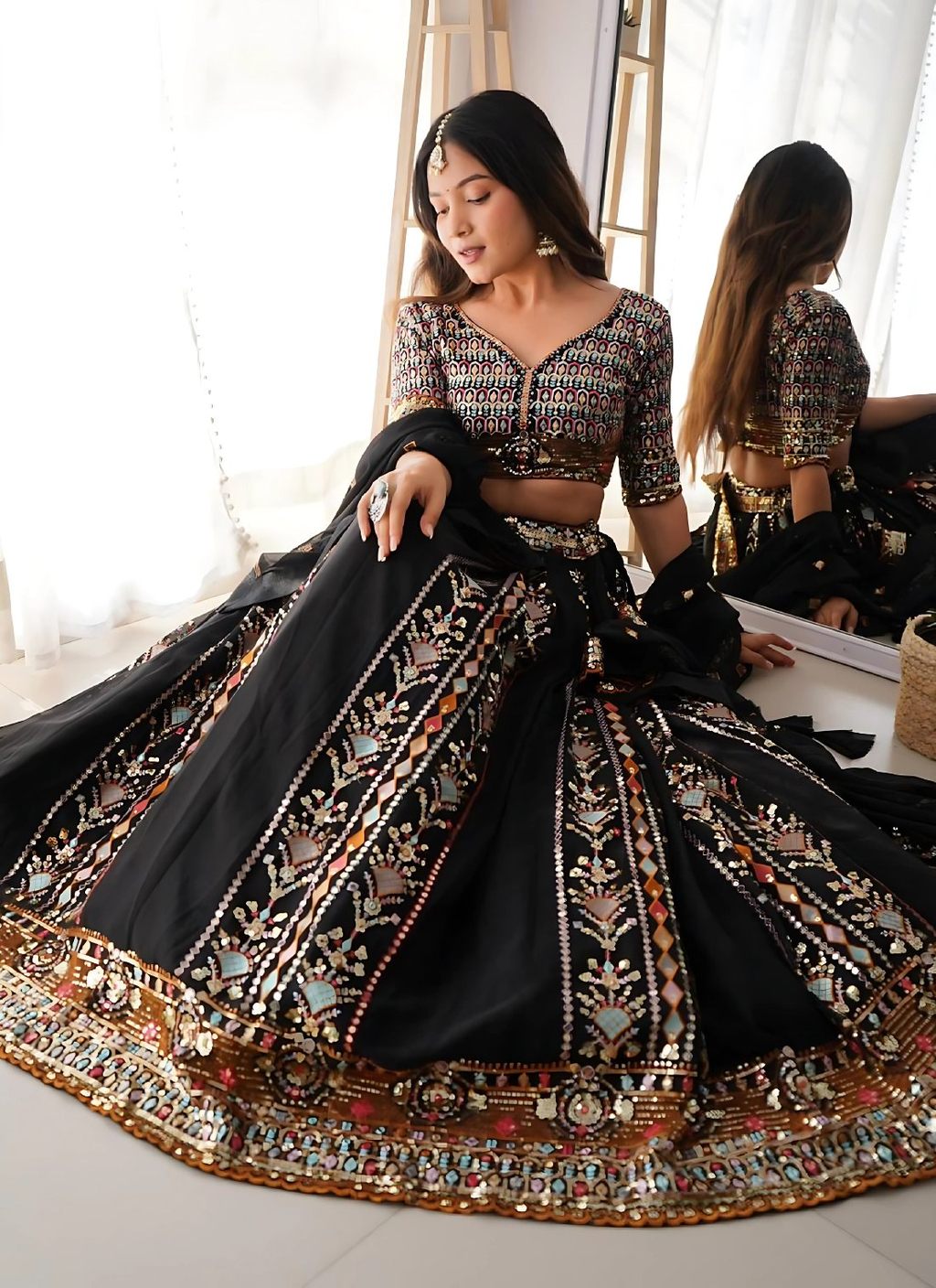 Lehenga Mart Designer Wedding Lehenga Choli For Women - Black | Grocsy