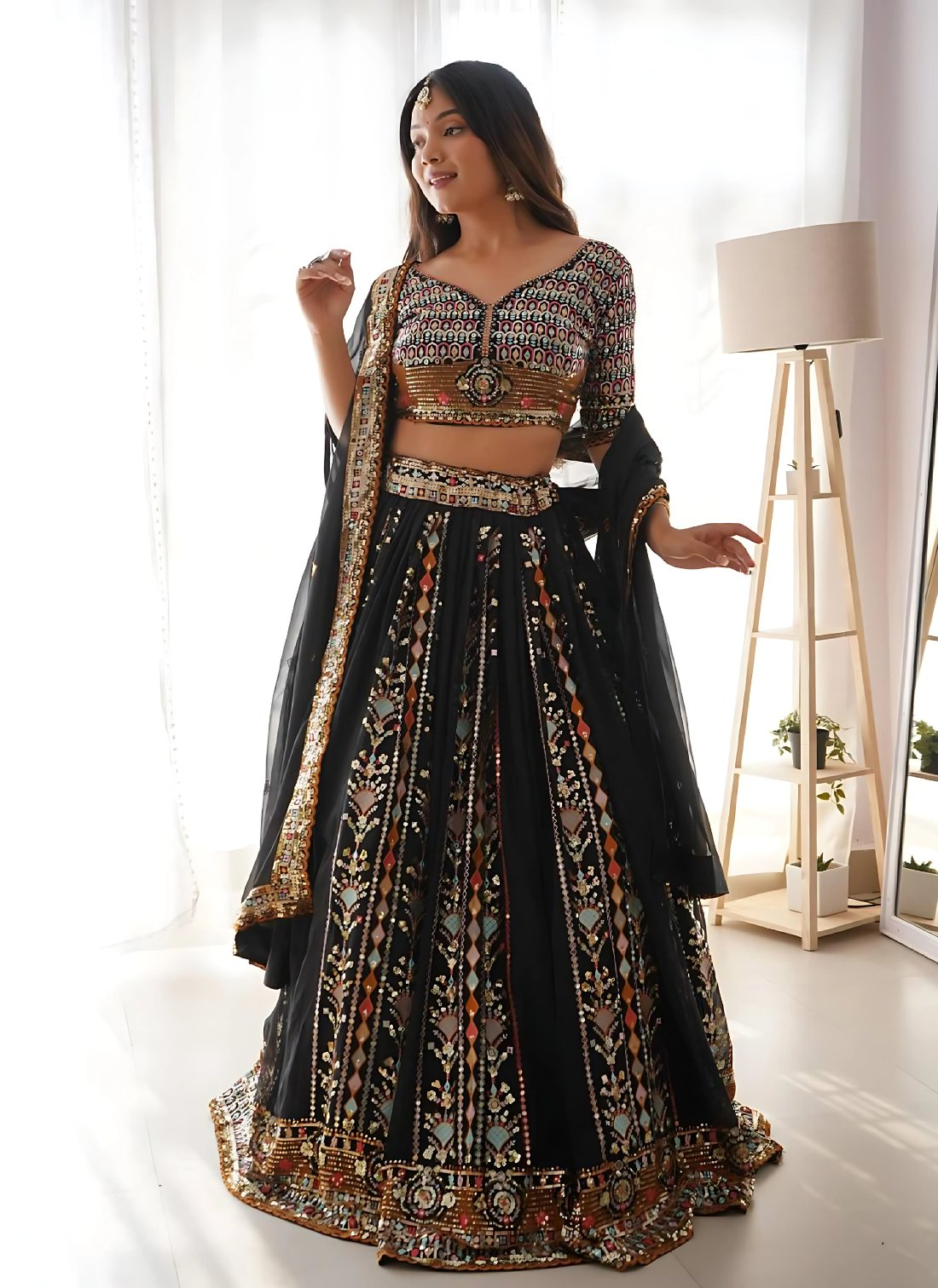 Lehenga Mart Designer Wedding Lehenga Choli For Women - Black | Grocsy