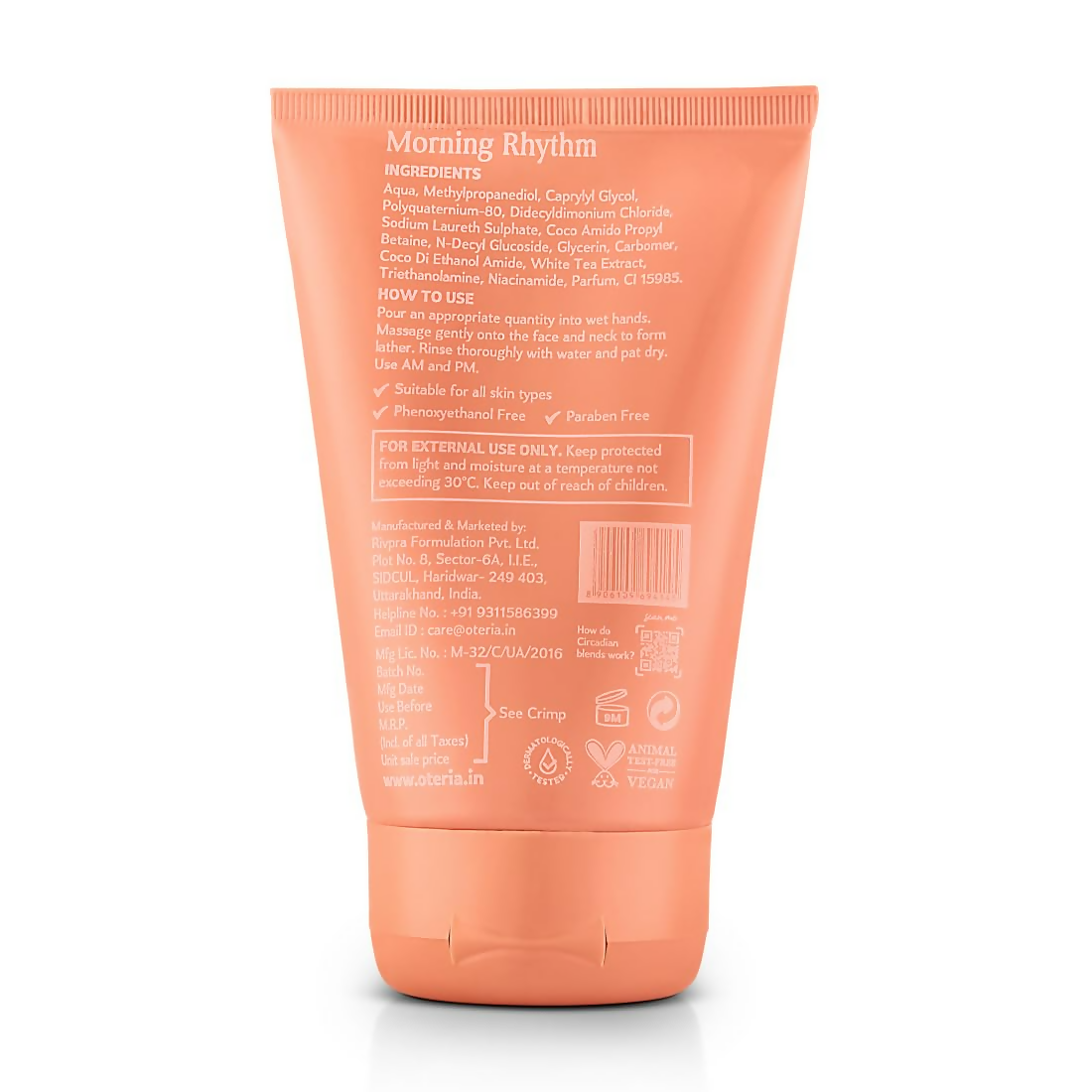 Oteria Premium Clear Skin Face Wash Infused With White Tea Extracts For Glowing And Brightening Skin | Grocsy