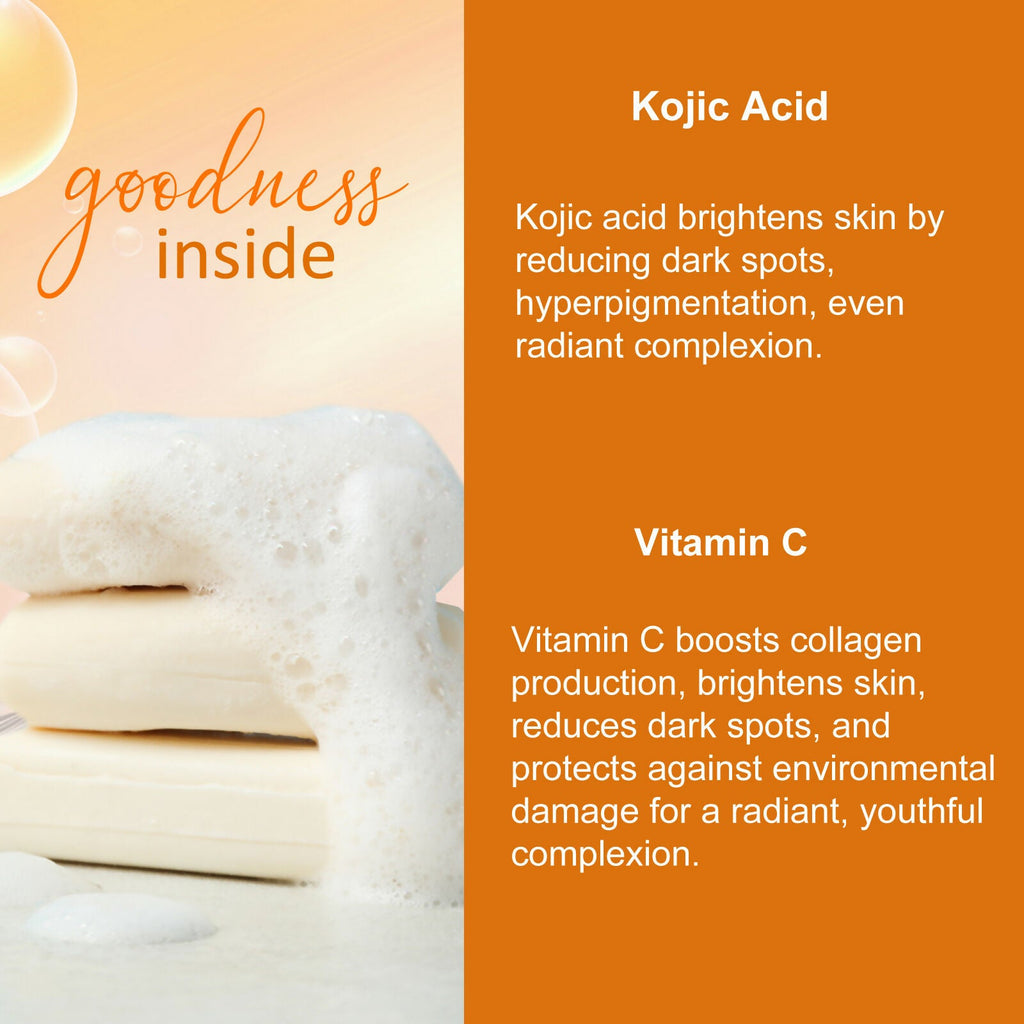Globus Naturals Glutathione Skin Lightening Soap Enriched with Kojic Acid & Vitamin C, E, Reduces Dark Spots, Wrinkles & Fine Lines | Grocsy