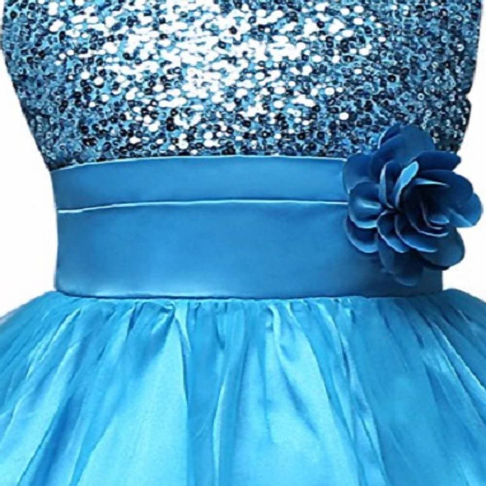 Asmaani Baby Girl's Sky Blue Color Satin A-Line Maxi Full Length Dress AS-DRESS-22038 | Grocsy