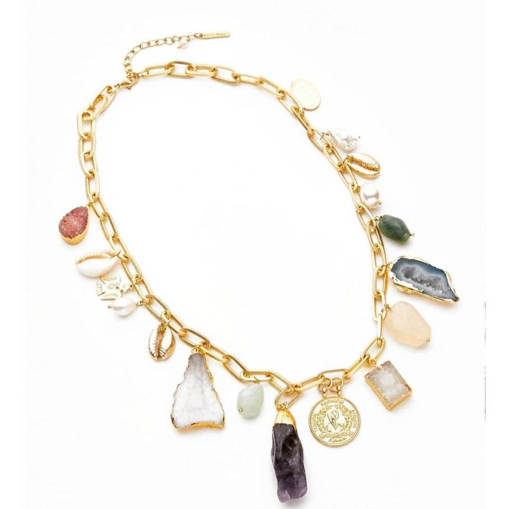 Bling Accessories Semiprecious Stone Necklace | Grocsy