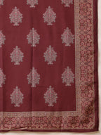 Embroidered & Printed Kurta With Palazzo & Printed Dupatta, Maroon - Hiral Fashion | Grocsy