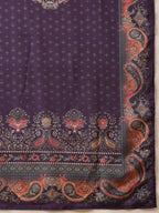 Embroidered & Printed Kurta With Palazzo & Printed Dupatta, Purple - Hiral Fashion | Grocsy