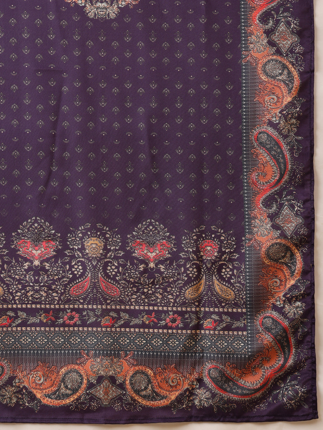 Embroidered & Printed Kurta With Palazzo & Printed Dupatta, Purple - Hiral Fashion | Grocsy