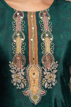 Embroidered & Printed Kurta With Palazzo & Printed Dupatta, Teal - Hiral Fashion | Grocsy