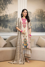 Embroidered & Printed Kurta With Palazzo & Printed Dupatta, White - Hiral Fashion | Grocsy