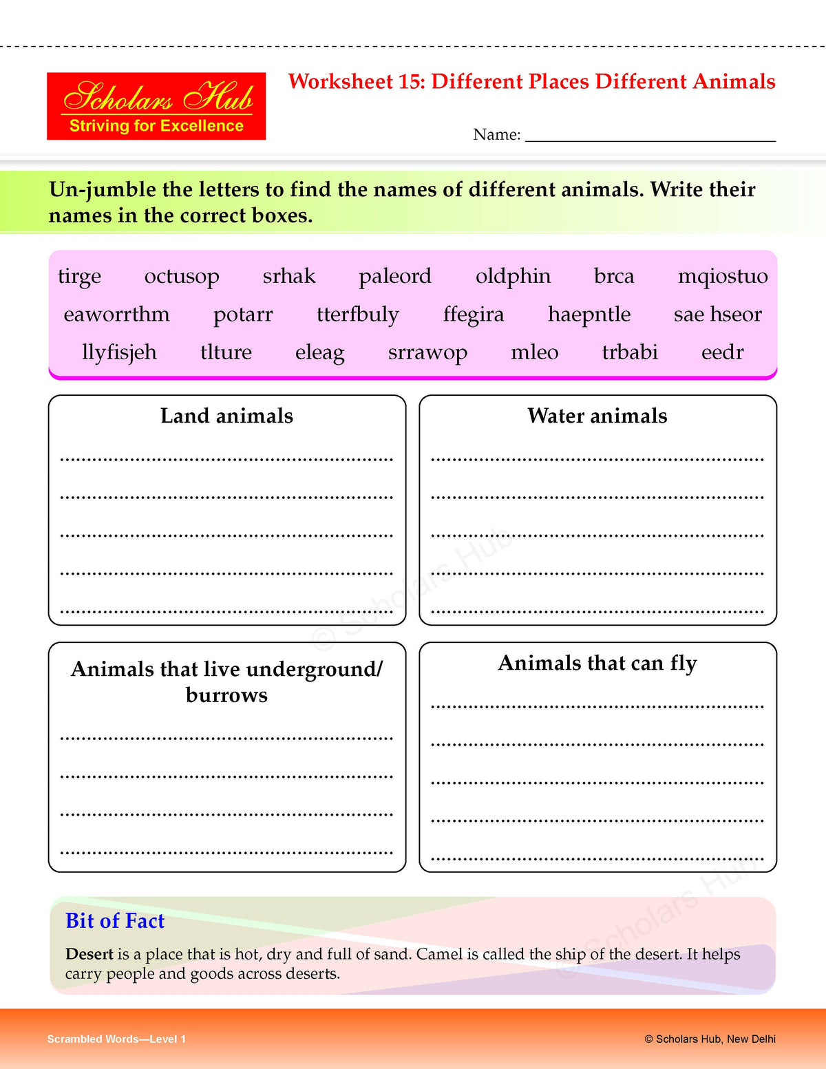 Step By Step Skills Scrambled Words-1(Tearble Colourful Worksheets) | Grocsy