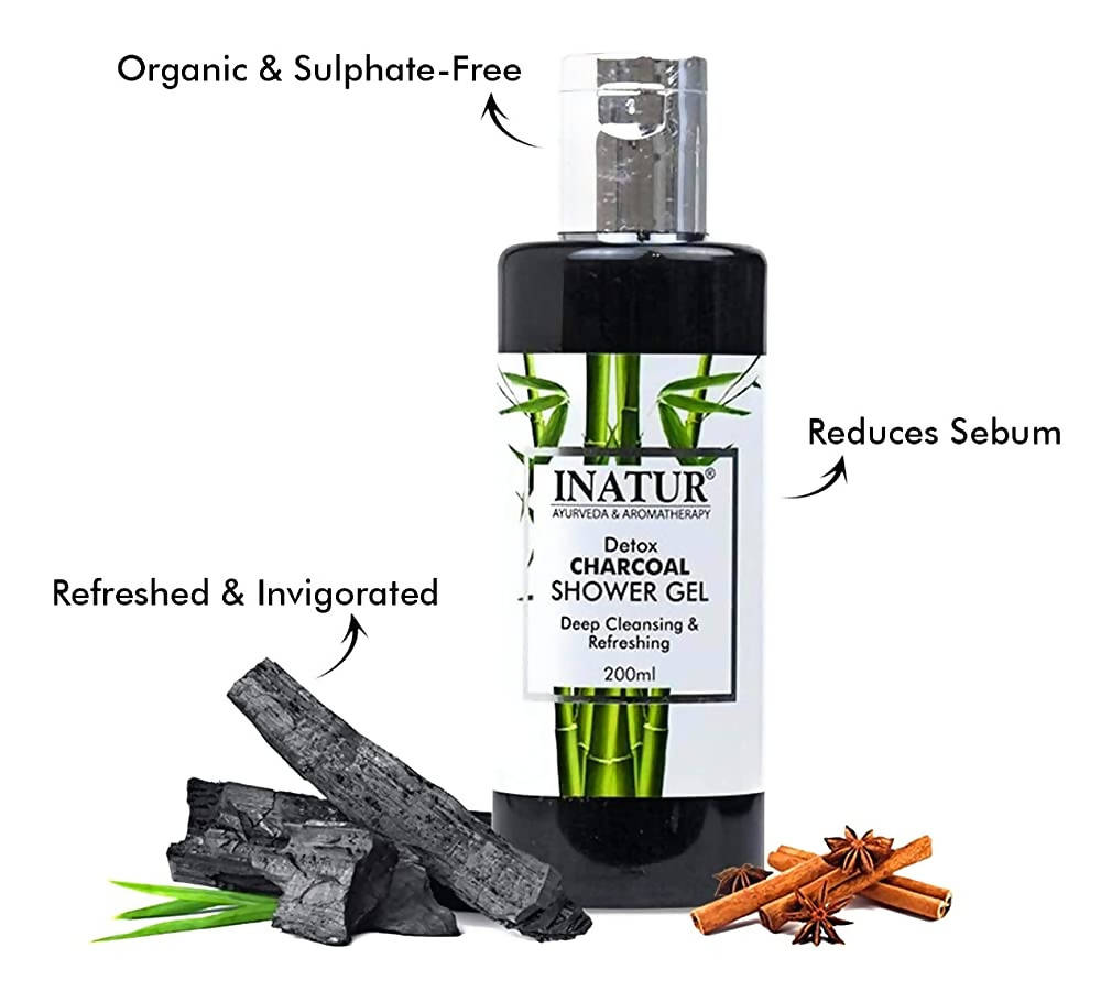 Inatur Detox Charcoal Shower Gel | Grocsy