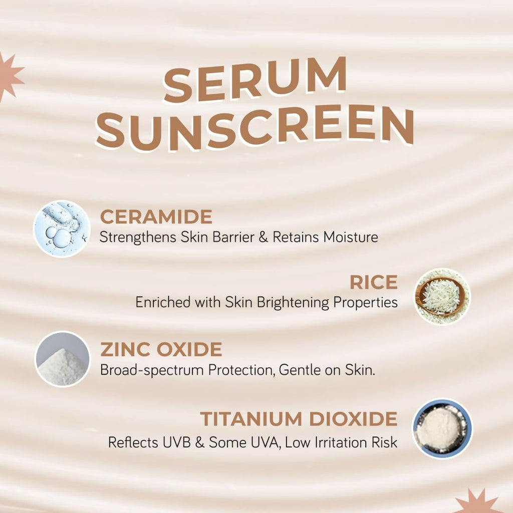 Moody SensiSoothe Mineral Brightening Sunscreen Serum with Ceramides & Rice | Grocsy